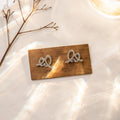 Silver Pave Crystal Twisted Knot Stud Earrings Pair view 6