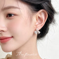 Silver Lace Bow Pearl Micro-Set Zircon Stud Earrings view 2