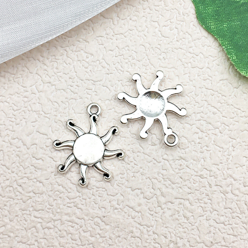 Zinc Alloy Star Moon Sun Leaf Rose Flower Charm Pendants for DIY Bracelet Necklace