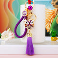 Lion Dance Head Tassel Keychains with Four Braided Fortune Loop Options view 1