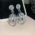 Crystal Oval Statement Drop Earrings in Four Colorways view 6