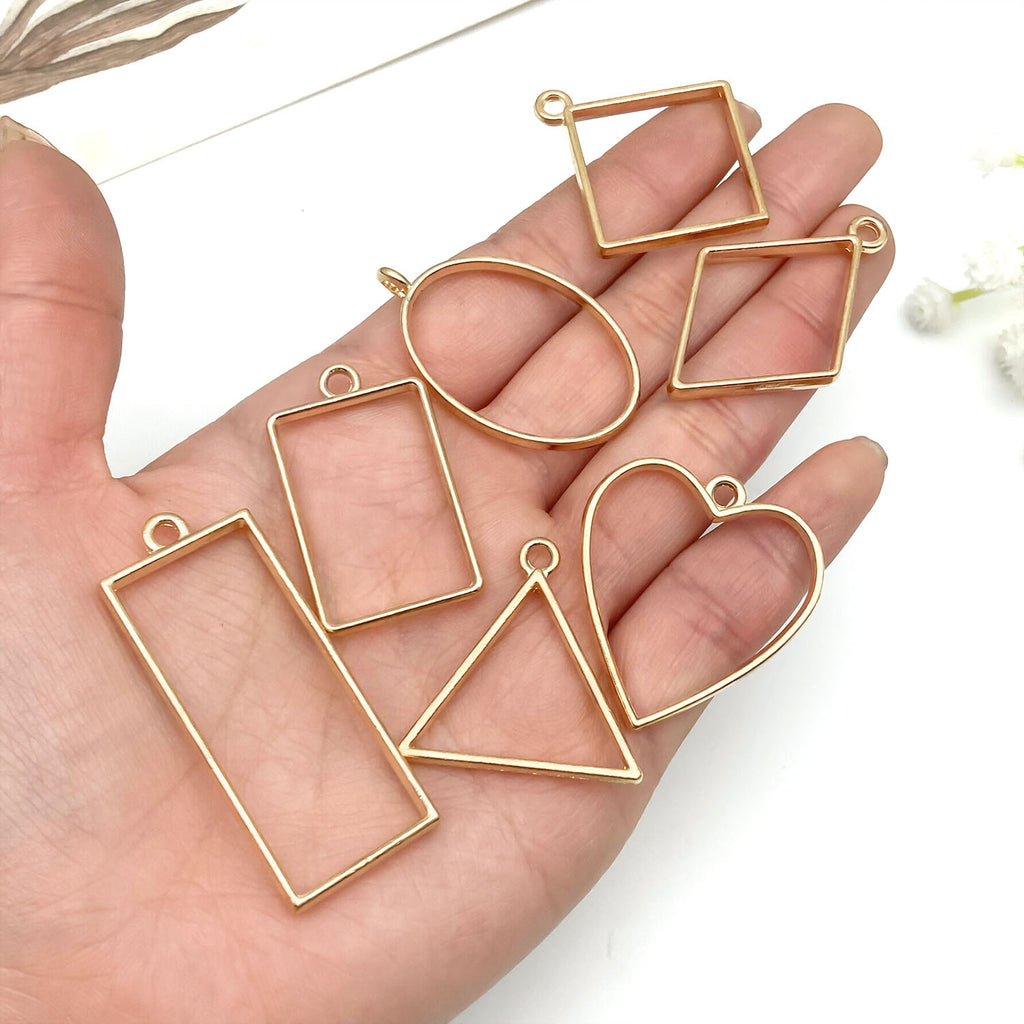 Zinc Alloy Round Heart Hollow Charm Pendants for DIY Bracelet Necklace Jewelry Making