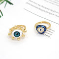 Gold Tone Adjustable Evil Eye and Hamsa Rings in Four Designs view 4