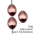 Rose Gold Metal Polished Oval Spacer Bead For Jewelry Making view 3
