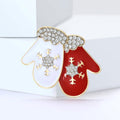 Red And White Mitten Brooch In 1 Style With Enamel And Crystal Details view 3