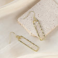 Transparent Shell Flake Rectangle Gold Tone Earrings view 2