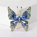 Crystal Butterfly Brooch with Polished Metal and Decorative Accents view 8