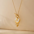 Melting Heart Rhinestone OT Clasp Pendant Necklace view 2