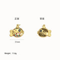 Six Reversible Colorful Enamel Style Gold Tone Disc Pendants view 6