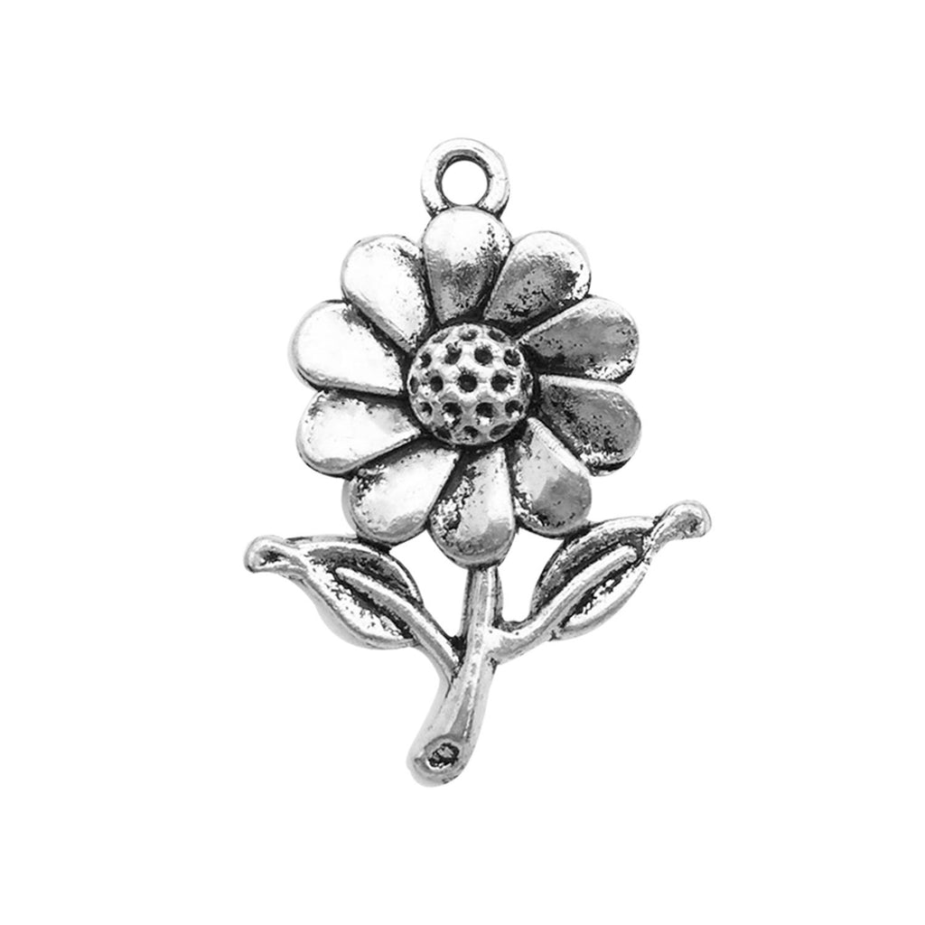 Enamel Zinc Alloy Sunflower Daisy Flower Charm Pendant for Earrings Bags and Necklaces