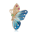 Butterfly Crystal Enamel Three Designs Metal Brooch Pin view 1