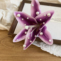 Fabric Lily Pearl Duckbill Hair Clips Five Color Styles view 10