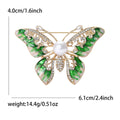 Enamel Butterfly Brooch with Pearl Center and Crystals view 6