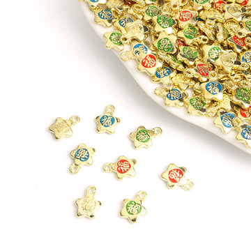 Enamel-Look Gold Star Alloy Charms in 3 Styles for Jewelry Crafts