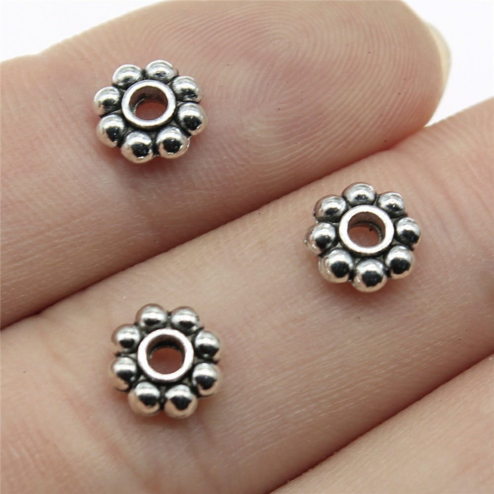 7x7x2mm 0.5g Multicolor Zinc Alloy Flat Disc Spacer Beads for Bracelet Necklace Jewelry Making