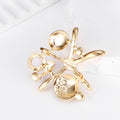 Orange Starfish Crystal Enamel Four Designs Metal Brooch Pin view 3