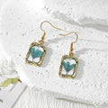 Gold Frame Dried Flower Resin Drop Earrings Eight Styles view 6