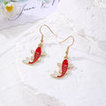 Enamel Koi Carp Fish Drop Earrings Gold Hooks 4 Colors view 6
