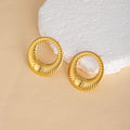 Thirty-Five Gold Tone Floral and Sculptural Stud Earrings view 12