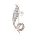 Crystal Musical Note Brooch Pearl Rose Gold or Silver view 2