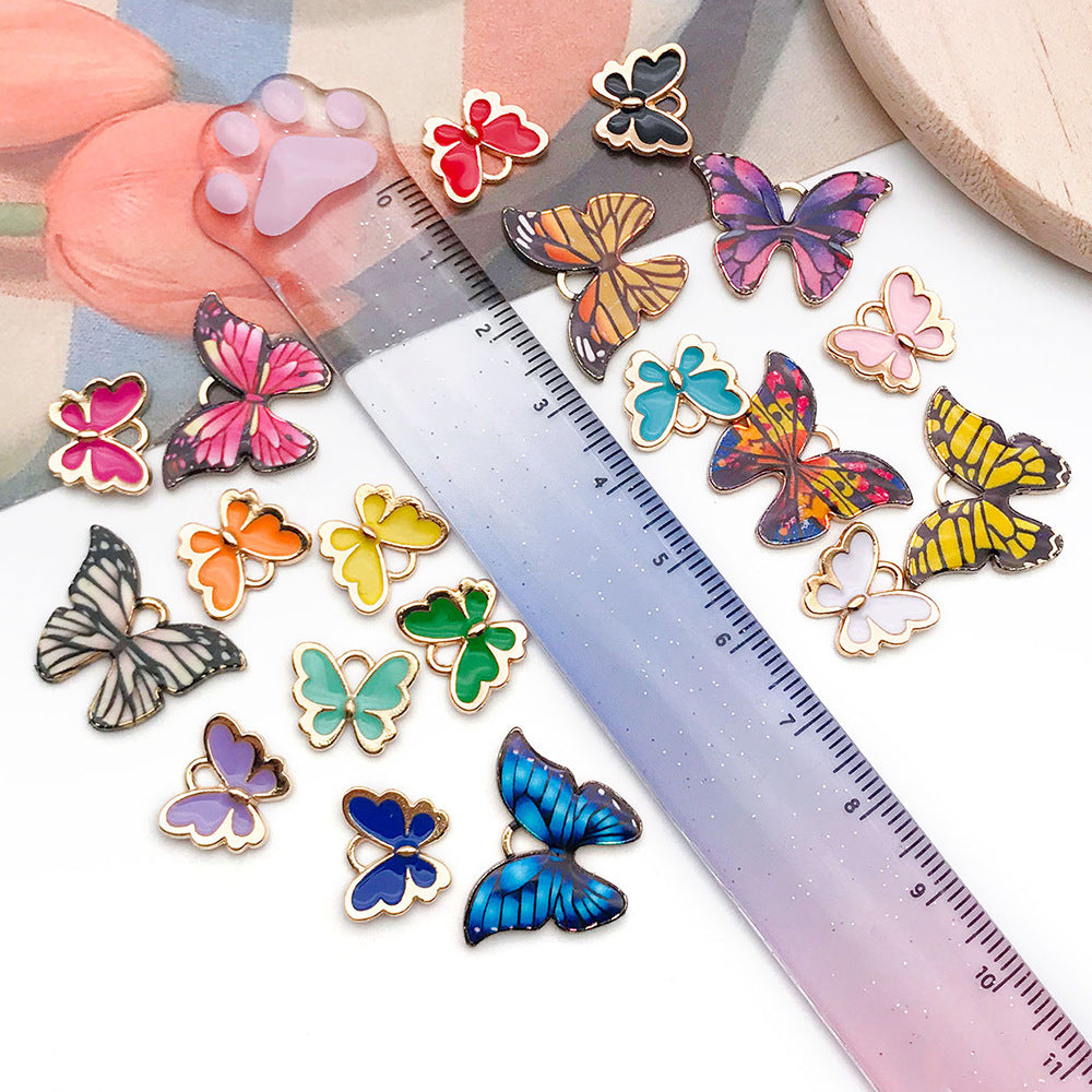 Zinc Alloy Cartoon Butterfly Charm Pendant for DIY Necklace Earring Bracelet Jewelry Making