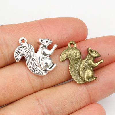 Squirrel Charms arranged in the pictured color and finish options