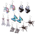 Photo Print Acrylic Animal Flower and Butterfly Hook Earrings view 1