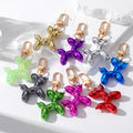 Gold Tone Metallic Balloon Dog Clip Keychains in Ten Colors view 1