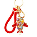 Multicolor Bead Airplane Keychains in Blue and Red with Braided Loops view 5