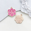 Rose Red Enamel Zinc Alloy Charm Pendant for DIY Earrings and Jewelry Making