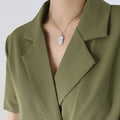 Embossed Butterfly Tag Pendant Necklace Mixed Link Chain view 6