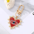 Gold Tone Pearl Crystal and Enamel Heart Clip Keychains view 6