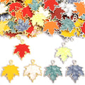 Colorful Maple Leaf Enamel Metal Charms, 18 Colorways view 4