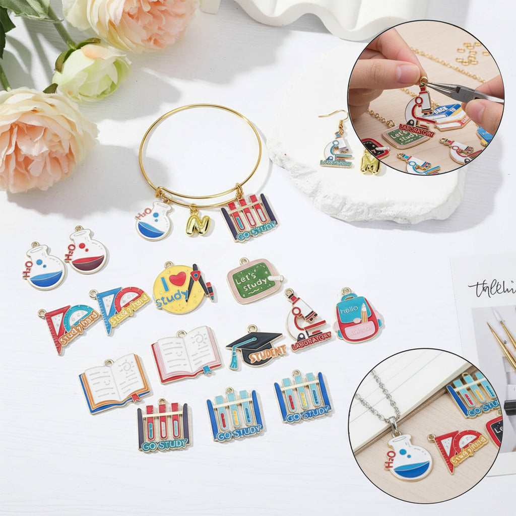 Zinc Alloy Enamel Graduation Study Supplies Charm Pendant for Keychain Necklace Phone Strap Making