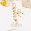 Glitter Resin Cherry Keychain with Gold-Tone Bow and Lobster Clasp view 8