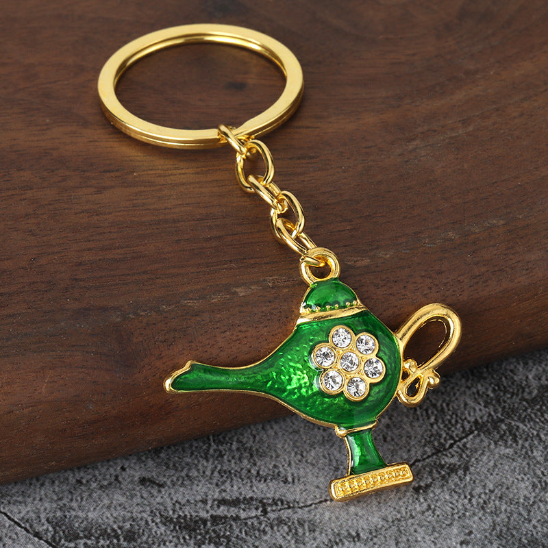 Colorful Magic Lamp Metal Keychain for Bag Charm and Travel Souvenir