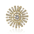 Radiating Sunburst Crystal Brooch in Silver Tone Jewelry view 5