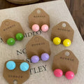 Round Colorful Stud Earrings in Six Colors Fashion Earrings view 1
