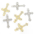 Crystal-Accented Gold Silver Cross Alloy Pendant Components in 2 Styles view 5