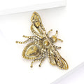 Jeweled Bee Brooch in Detailed Metal and Crystal Design view 3