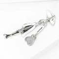 Abalone Shell Lady Brooch Hat Dress Handbag Silver Tone view 4