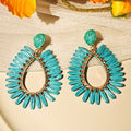 Eight Color Woven Teardrop Statement Stud Earrings view 9