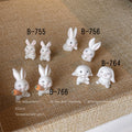 White Flocked Bunny Rabbit Stud Earrings Three Styles view 2