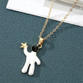 Gold Tone White Astronaut Celestial Pendant Necklaces view 3