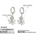 Crystal Octopus Drop Hoop Earrings in Gold and Silver Tone view 9