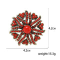 Sunburst Turquoise or Red Beaded Flower Brooch Crystal Pin view 5
