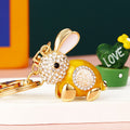 Jeweled Fortune Rabbit Keychains with Plain Braided Fortune and Wrist Loops view 7