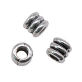 Three-Ridge Large-Hole Spacer Beads in Two Antique Finishes view 3