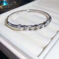 Pave Stone Metal Bangle Bracelets Six Gold Silver Styles view 2