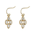 Gold Marquise Clear Crystal Cluster Fishhook Drop Earrings view 5